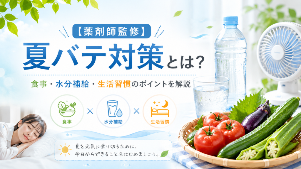 薬剤師監修による夏バテ対策。食事・水分補給・生活習慣のポイントを解説